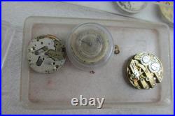 Antique Pocket Watch Repair Lot Porcelain Dials Movements Parts Student Project