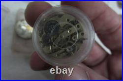 Antique Pocket Watch Repair Lot Porcelain Dials Movements Parts Student Project