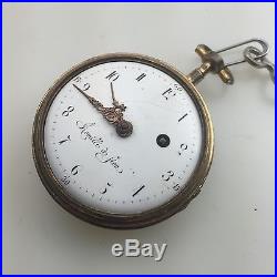 Antique Romilly De Lion Enamel pocket watch For Parts Or Repair