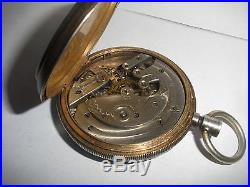 Antique Sterling Silver Louis Jacot Locle Pocket Watch 43mm For Repair Or Parts