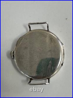 Antique Sterling Silver Trench Watch for Parts or Repair