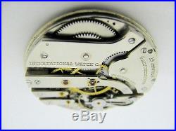 Antique Swiss 37.38mm IWC INTERNATIONAL WATCH Co 19J 6ADJ Pocket Movement REPAIR