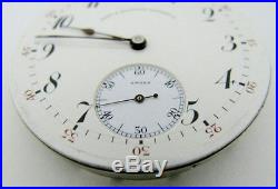 Antique Swiss 41.85mm AGASSIZ 21J 7ADJ Pocket Watch Movement ca. 1920's REPAIR