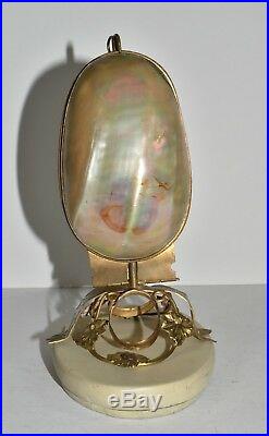 Antique Victorian Shell Pocket Watch Display Holder AS IS for Parts or Repair