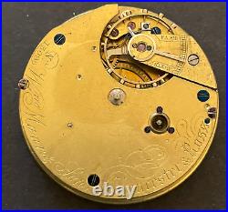 Antique W. Mann & Son Pocket Watch Movement Parts/Repair Balance Up Down English