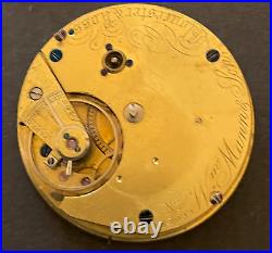 Antique W. Mann & Son Pocket Watch Movement Parts/Repair Balance Up Down English