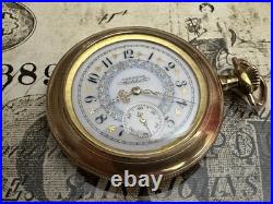 Antique Waltham Fancy Dial Gold Filled Pocket Watch PARTS or REPAIR
