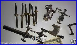 Antique lathe watchmaker jeweller repair tools parts pivot jacot attachments