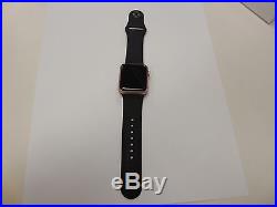 Apple Watch Sport 38mm Case Rose Gold withBlack Band icloud Parts or Repair