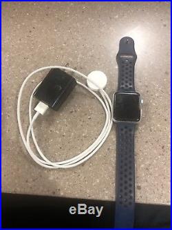 Apple watch series 3 42mm Broken Screen Case Charge Cable for parts or repair