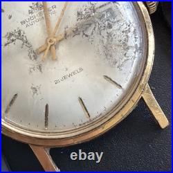 BB37 Vintage 1960s Bucherer 21 Jewel Automatic Watch GoldTone Parts/Repair As Is
