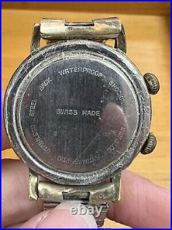 Baylor Alarm Wrist Watch 10K Gold Filled Top Caps 67 Swiss Made Parts Repair