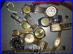 Bedroom Nightstand Junk Drawer watch lot -10 Vintage lot-parts and repair