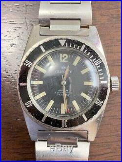 Belforte Watch 666 FT Diver withPatina, SS Case, Self Winding, For Part or Repair