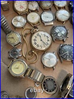 Big Vintage Mixed Watch Lot For Repair Parts Or Working Looks To Be Mostly Men