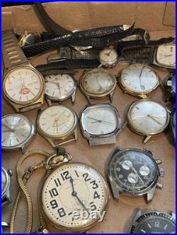 Big Vintage Mixed Watch Lot For Repair Parts Or Working Looks To Be Mostly Men