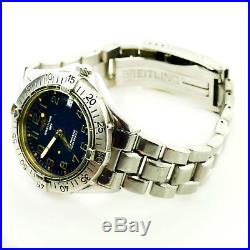 Breitling Colt A17035 Blue Dial Auto 300m Stainless Steel Watch For Parts/repair