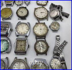 Bulk Job Lot Of Watches Vintage Manual, Automatic + Quartz 50+ Parts & Repair