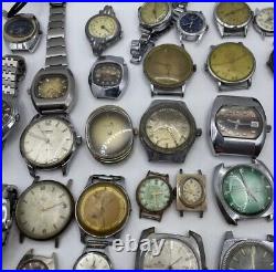 Bulk Job Lot Of Watches Vintage Manual, Automatic + Quartz 50+ Parts & Repair