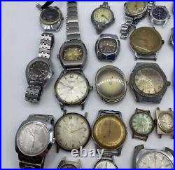 Bulk Job Lot Of Watches Vintage Manual, Automatic + Quartz 50+ Parts & Repair