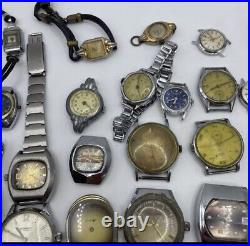 Bulk Job Lot Of Watches Vintage Manual, Automatic + Quartz 50+ Parts & Repair