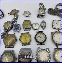 Bulk Job Lot Of Watches Vintage Manual, Automatic + Quartz 50+ Parts & Repair