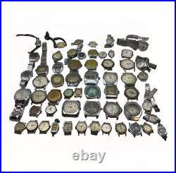 Bulk Job Lot Of Watches Vintage Manual, Automatic + Quartz 50+ Parts & Repair