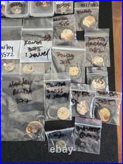 Bulk Lot 39 Vintage Swiss Quartz Watch Movements Ronda Harley Parts Repair
