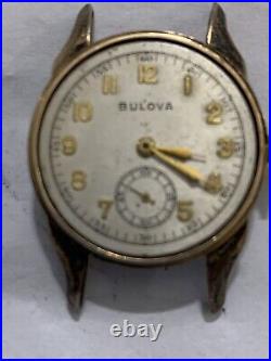 Bulova 10AH Mono pusher Mens 10k RGP chronograph watch parts repair military