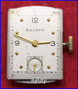 Bulova 14K Solid Gold 7AK 21j 38mm Mens Watch with Fancy Lugs Parts/Repair