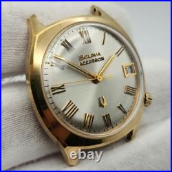 Bulova Accutron Tuning Fork 33mm Gold Plated Watch PARTS / REPAIR