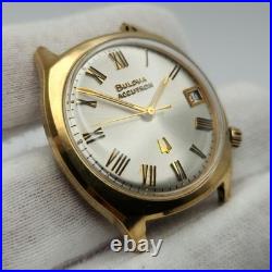 Bulova Accutron Tuning Fork 33mm Gold Plated Watch PARTS / REPAIR