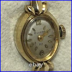 Bulova Womens 14K Solid Yellow Gold M5 Wristwatch Watch (For Parts Or Repair)