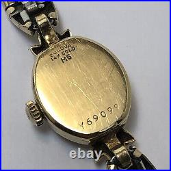 Bulova Womens 14K Solid Yellow Gold M5 Wristwatch Watch (For Parts Or Repair)