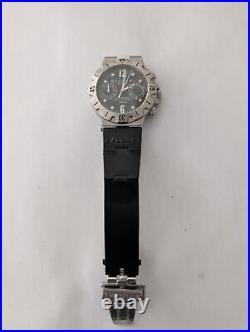 Bvlgari Diagono Scb38s Chronograph Stainless Steel Watch For Parts Or Repairs