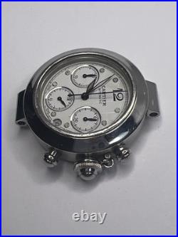 CARTIER Pasha de Cartier 2412 Automatic Chronograph Date Watch For Parts/Repair CARTIER Pasha de Cartier 2412 Automatic Chronograph Date Watch For Parts/Repair