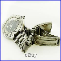 Cartier Autoscaph 2427 Textured Gray Dial Stainless Steel Watch For Parts/repair
