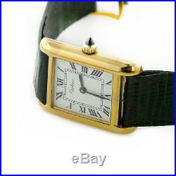 Cartier Ladies 18k Solid Gold Electroplated Tank On Strap For Parts And Repairs