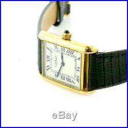 Cartier Midsize 18k Solid Gold Electroplated Tank On Strap For Parts And Repairs