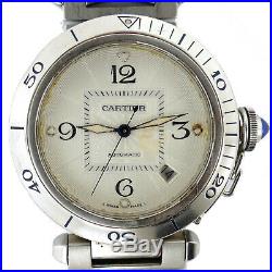Cartier Pasha 2379 Automatic Stainless Steel Mens Watch For Parts Or Repairs