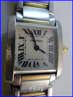 Cartier Tank Francaise Ladies 18k solid gold & Steel Watch FOR PARTS OR REPAIR