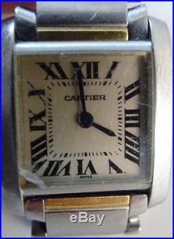 Cartier Tank Francaise Ladies 18k solid gold & Steel Watch FOR PARTS OR REPAIR