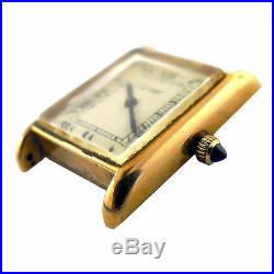 Cartier Tank Vermeil Beige Dial Quartz 18k Gold Plated Watch For Parts/repairs