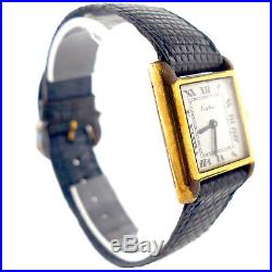 Cartier Tank Vermeil White Dial Gold Plated Quartz Ladies Watch For Parts/repair