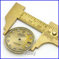 Champagne Custom string Diamond Dial Part Fits Rolex Datejust 36mm Watch Repair