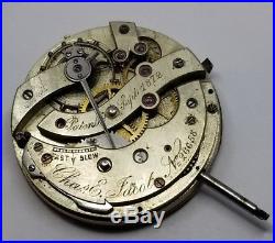 Charles E Jacot High Grade Pocket Watch Movement 35 mm 1872 parts repair F2347