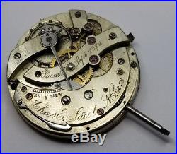 Charles E Jacot High Grade Pocket Watch Movement 35 mm 1872 parts repair F2347