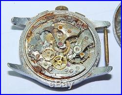Charles Nicolet Tramelan Manual Wind Chronograph Watch For Parts Repair Project