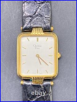 Christian Dior Men's Watch H167 Gold Square Vintage 1988 For Repair/Parts