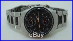 Citizen 8110a Black Face Automatic Chronograph For Parts Or Repair Working